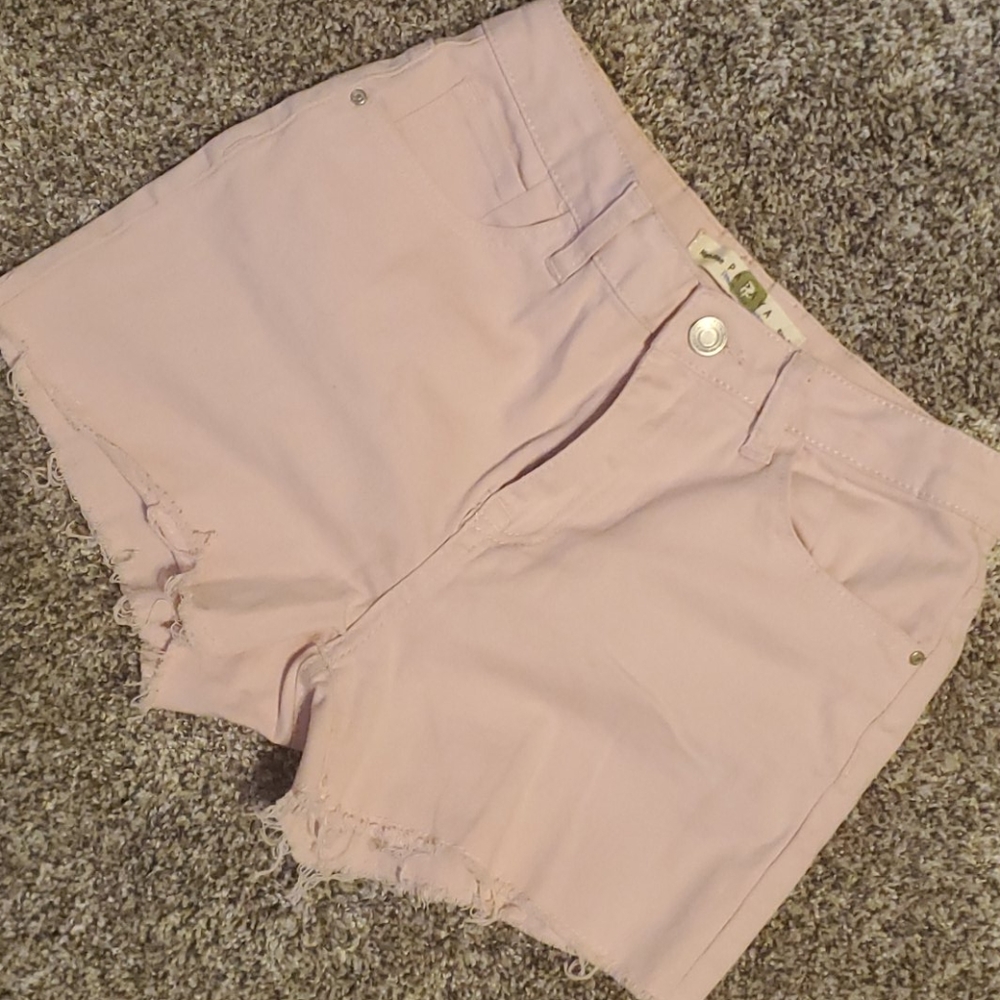Baby pink high rise shorts